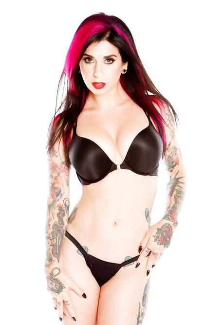 Charming american milf Joanna Angel reveals big boobies and cute pussy 